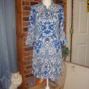 Cabi Blue Jewel Shirt Dress XS